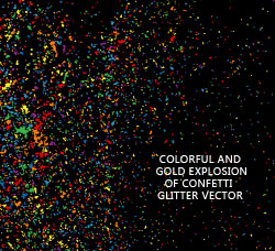 28个矢量的多彩散射粒子素材：Colorful and gold explosion of confetti glitter vector